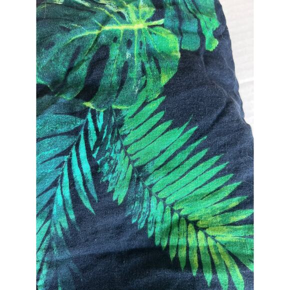 Old Navy 3/4 Sleeve Tropical Blue Green Ruffle Elastic Off Shoulder Dress Sz XL - Picture 6 of 8